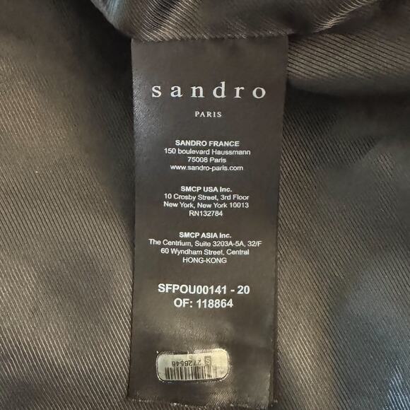 Sandro Fauny Faux Leather Leather Jacket Black - Picture 7 of 12